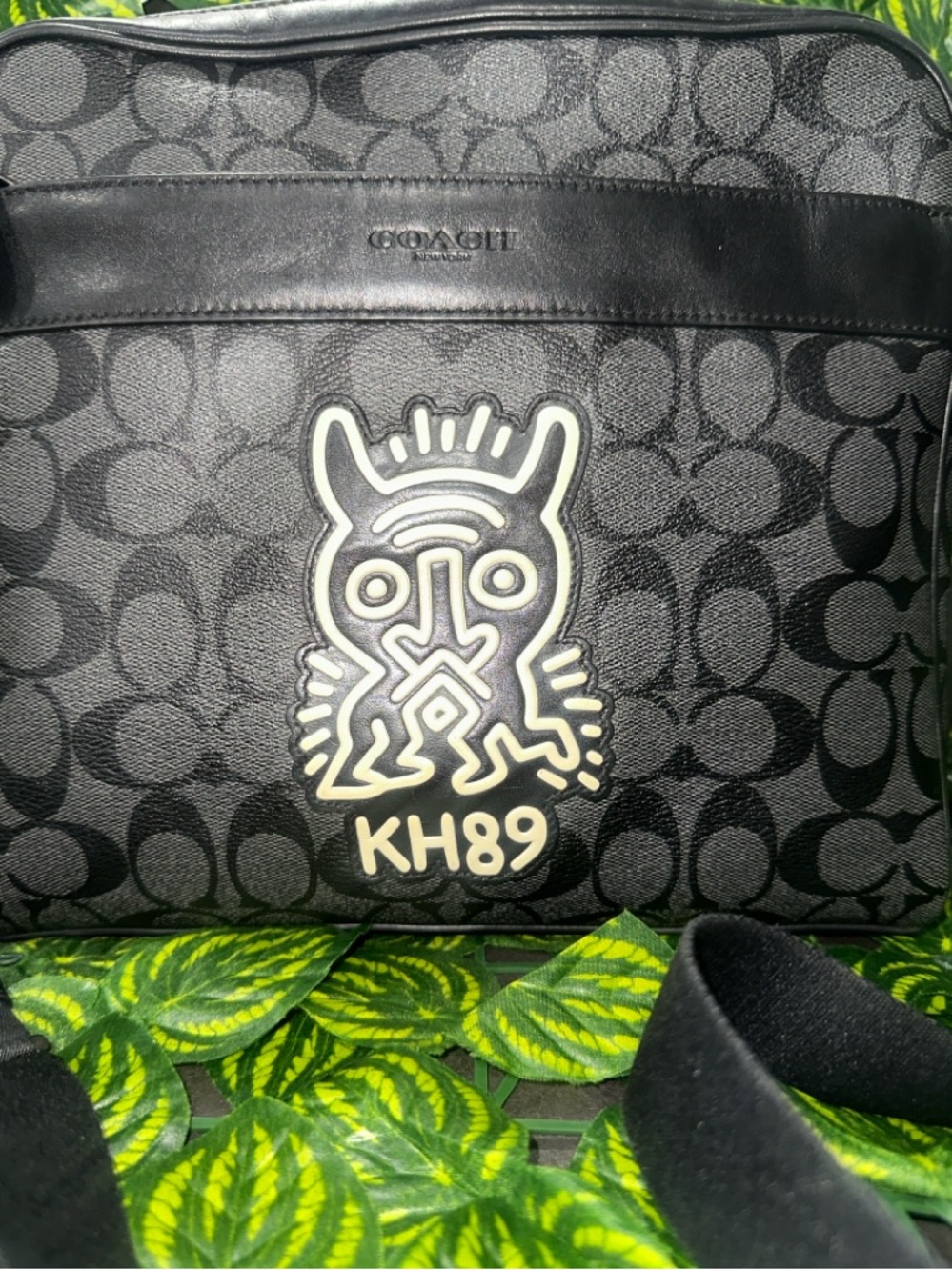 COACH KEITH HARING CHARLES CAMERA BAG IN SIGNATURE CANVAS WITH MOTIF